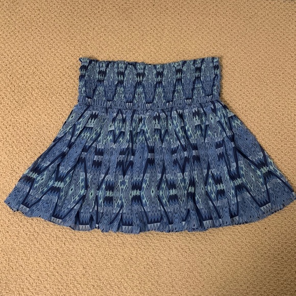 Flirty Joe Crinkle Mini Skirt, Ocean/royal Blue, Size XL - Picture 2 of 9